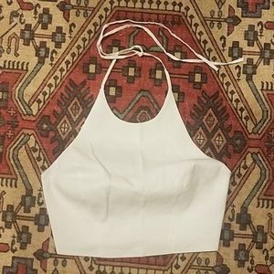 Bebe white crop top